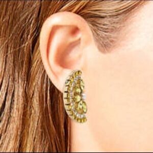 Betsey Johnson Lemon Slice Button Bling Earrings